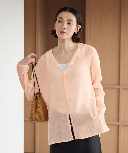 BEAUTY&YOUTH/クレープ クルーネックカーディガン/カーディガン / ボレロ