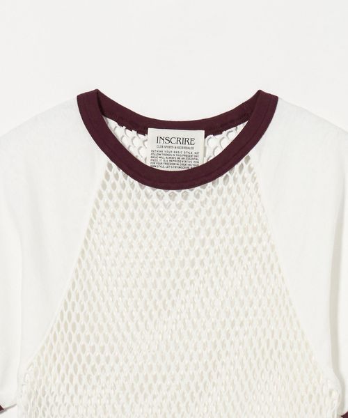 INSCRIRE メッシュ半袖Tシャツ ホワイト 別注】＜INSCRIRE＞メッシュ ショートスリーブ Tシャツ