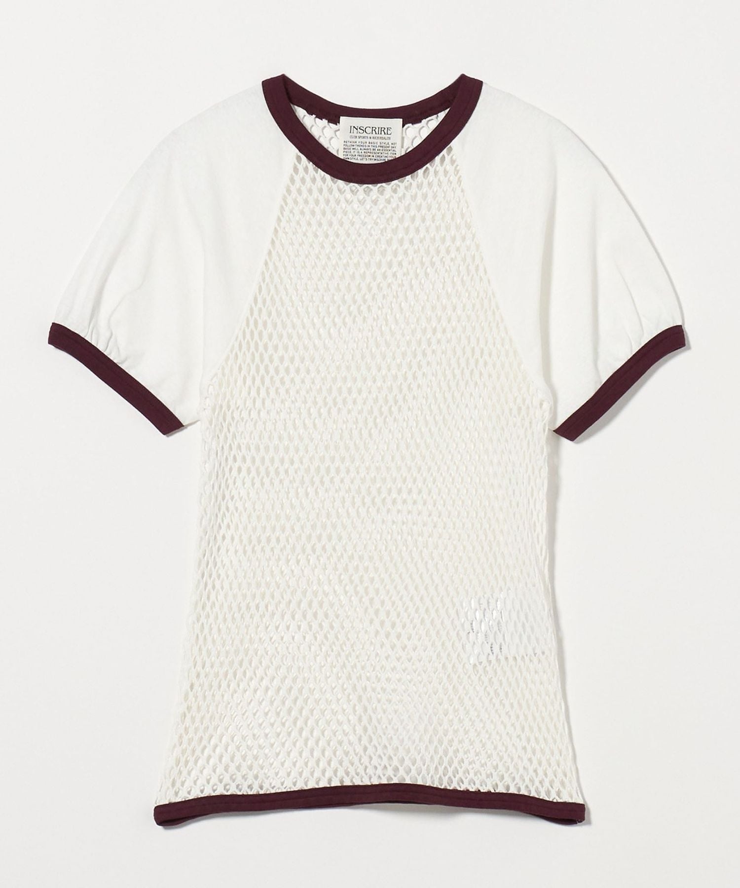 INSCRIRE メッシュ半袖Tシャツ ホワイト INSCRIRE メッシュ半袖Tシャツ ホワイト