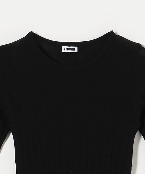 H BEAUTY&YOUTH コットン ワイドリブ ショートスリーブ　Tシャツ H＞コットン ワイドリブ ショートスリーブ