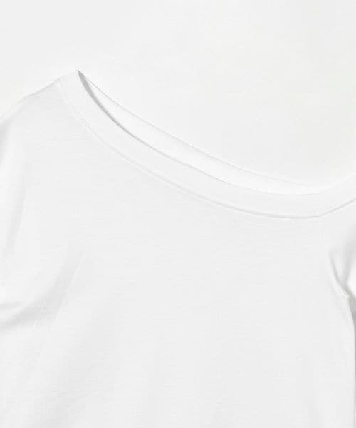 H＞コットン アシンメトリー Tシャツ