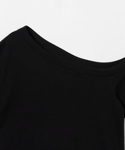 H beauty&youth コットンアシンメトリーTシャツ H＞コットン アシンメトリー Tシャツ