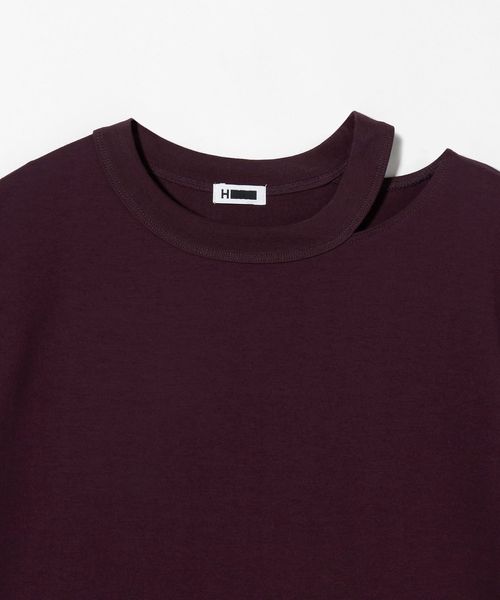 H＞コットンハイゲージ カットオフTシャツ