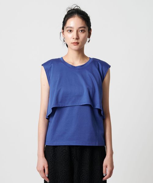 #sora3archivioのフリル付きノースリーブカットソー WEB限定 Wardrobe DAILY MINIMAL】フリルレイヤード