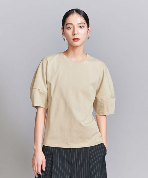 BEAUTY&YOUTH/コットン カーブスリーブ 5分袖カットソー/Tシャツ / カットソー