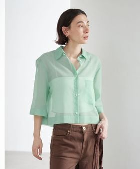 BEAUTY&YOUTH/ポリエステル オーガンジー シャツ ウォッシャブル/シャツ / ブラウス