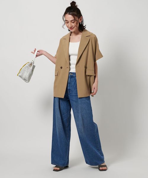 BEAUTY&YOUTH ハーフスリーブドルマンジャケット　半袖ジャケット Wardrobe DAILY MINIMAL】ハーフスリーブ ドルマンジャケット