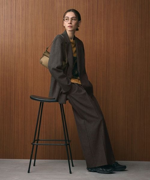 BEAUTY&YOUTH/【WEB限定 Wardrobe DAILY MINIMAL】ウールライクメランジ ワイドパンツ ウォッシャブル/スラックス