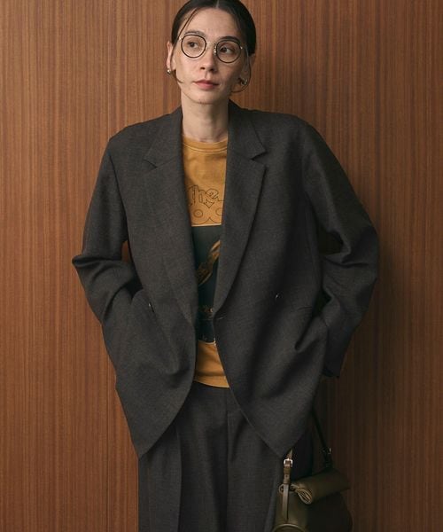 BEAUTY&YOUTH/【WEB限定 Wardrobe DAILY MINIMAL】ウールライク メランジダブルジャケット ウォッシャブル/テーラードジャケット
