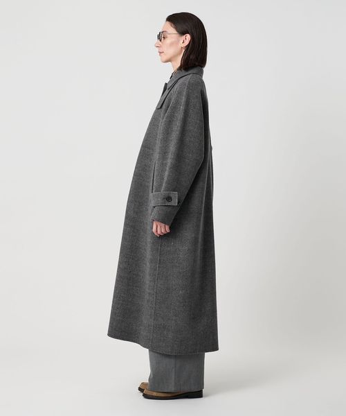 美品♡クリーニング済み　UNITED ARROWS グレー ロングコート リバー ステンカラー ロングコート