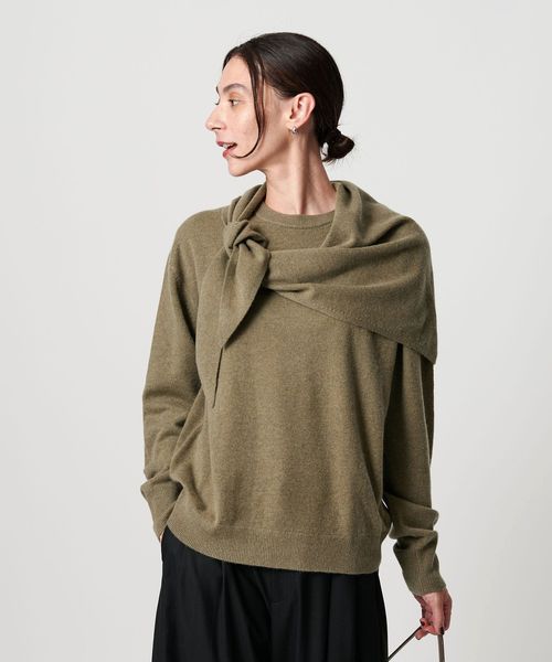 【美品✨】かぐれ　ウール・カシミヤ混　ワイドチュニック　オリーブ　ウォッシャブル かぐれ チュニック ボイルチュニックプルオーバー : ZOZOTOWN