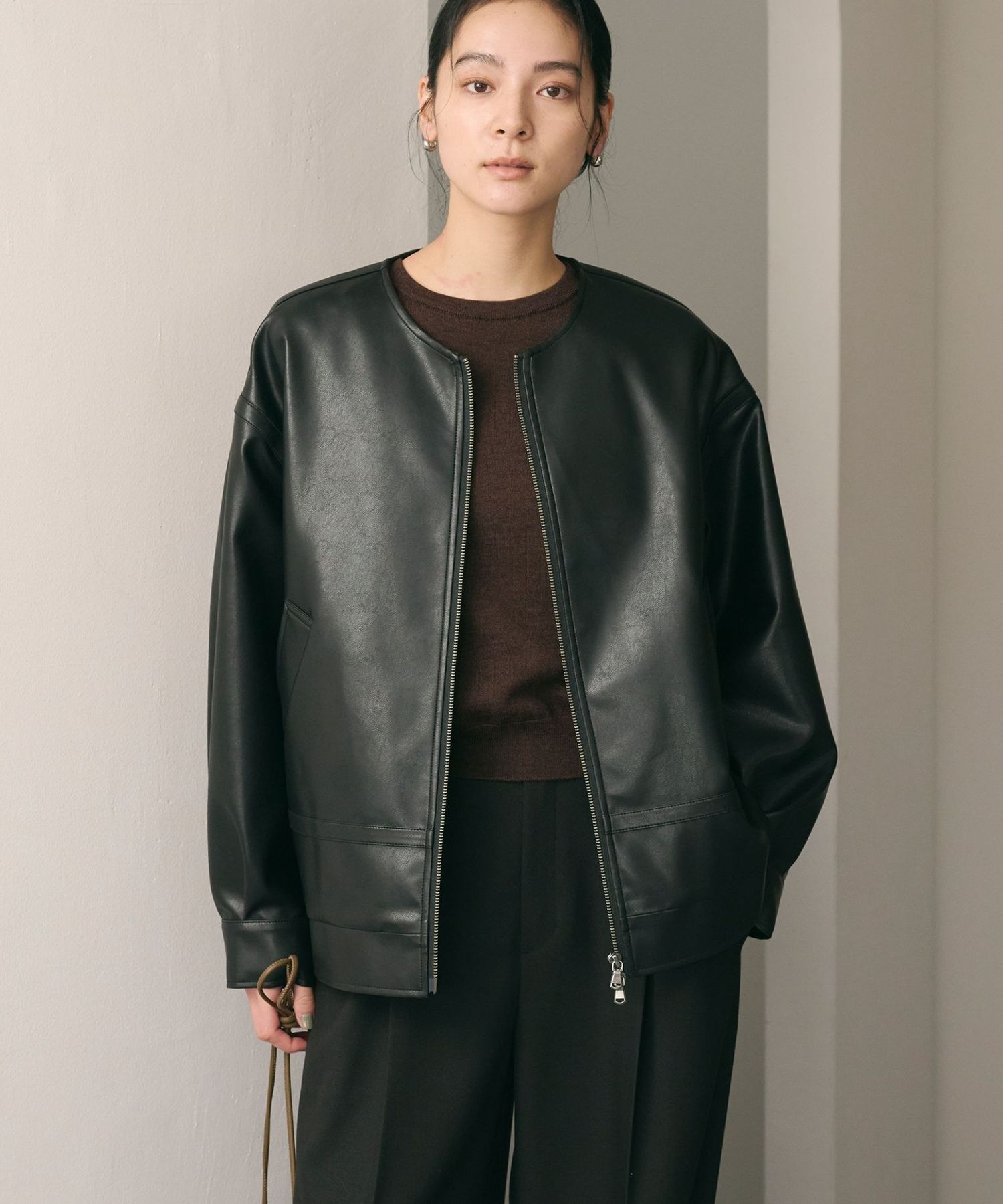 WEB限定】レザーライク 2WAYブルゾン