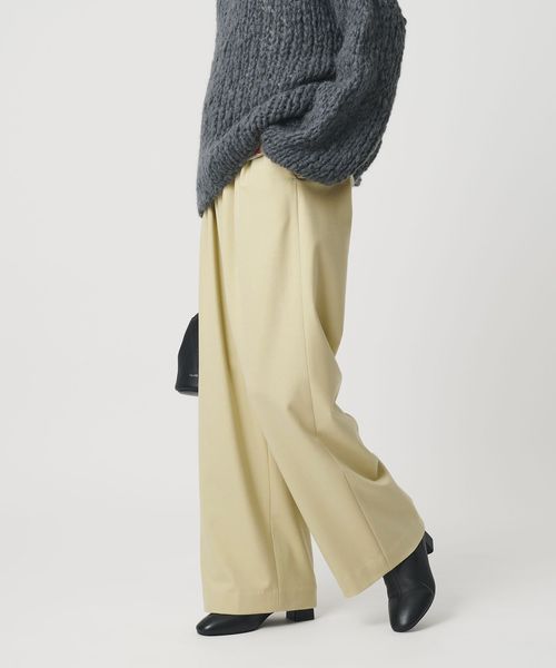 BEAUTY&YOUTH/裏起毛ジョーゼット ワイドパンツ ウォッシャブル/イージーパンツ