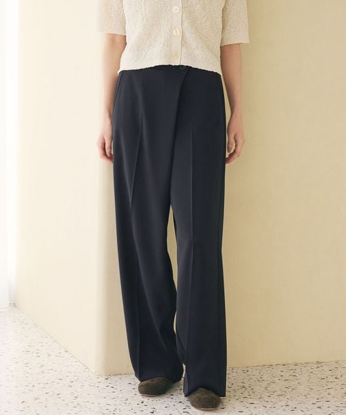 BEAUTY&YOUTH/【WEB限定 Wardrobe DAILY MINIMAL】ダブルクロス ラップパンツ ウォッシャブル/スラックス