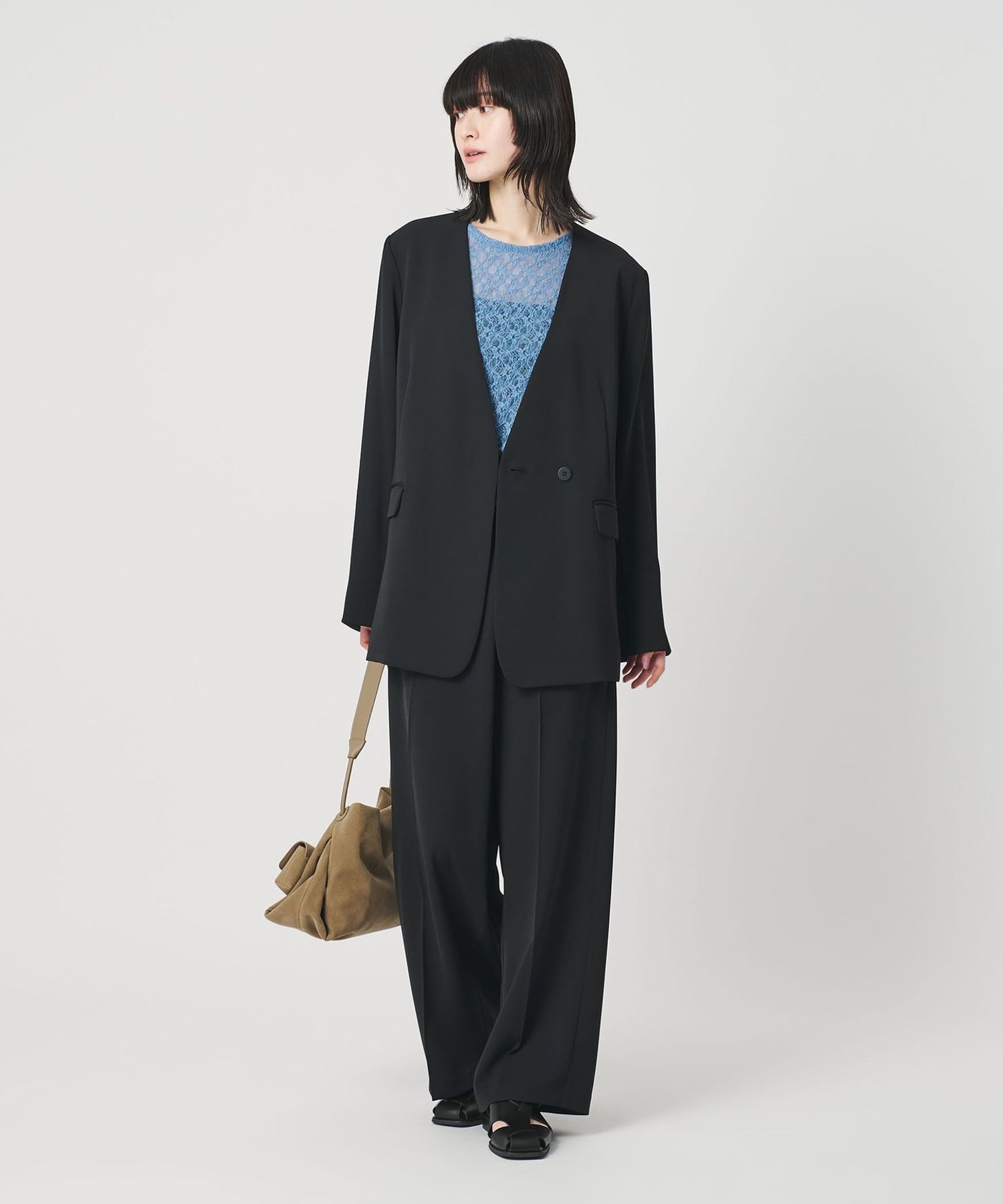 WEB限定 Wardrobe DAILY MINIMAL】ダブルクロス ラップパンツ
