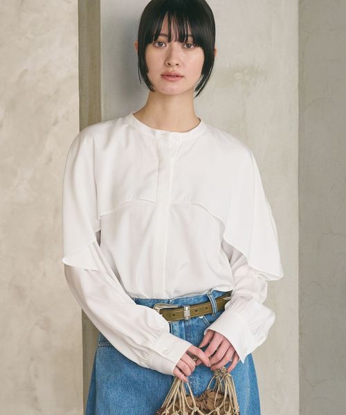 BEAUTY&YOUTH/【WEB限定 Wardrobe DAILY MINIMAL】フリルレイヤーブラウス ウォッシャブル/シャツ / ブラウス