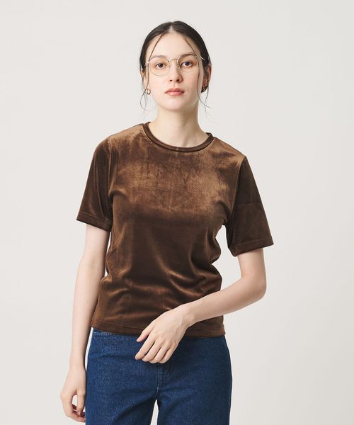 BEAUTY&YOUTH/ベロア コンパクト ショートスリーブTシャツ/Tシャツ / カットソー