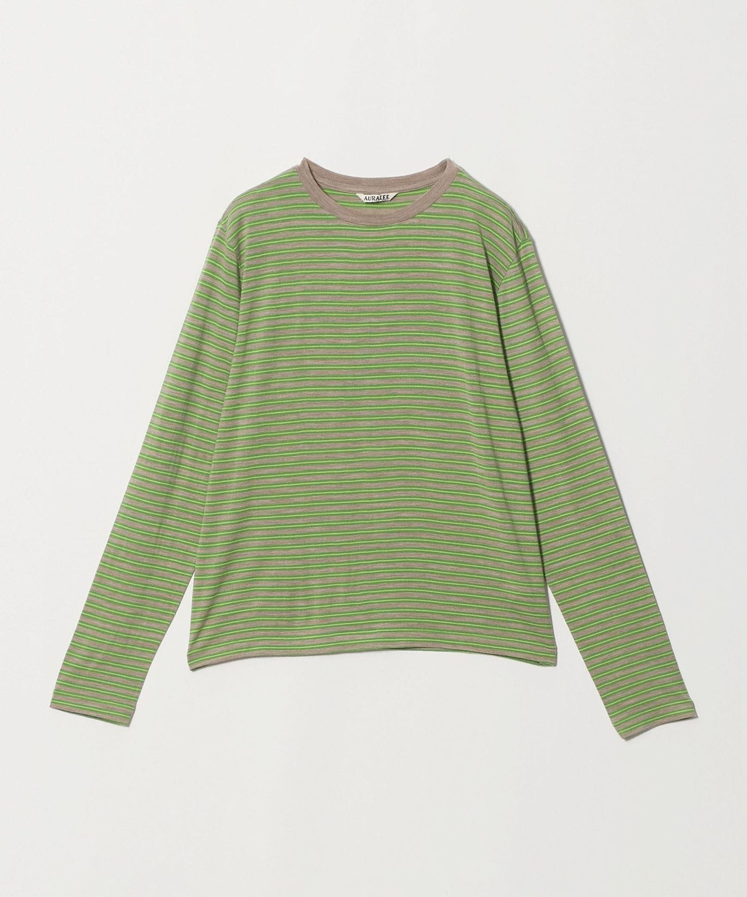 AURALEE長袖ストライプTシャツ AURALEE＞ウール ストライプ ロングスリーブ Tシャツ