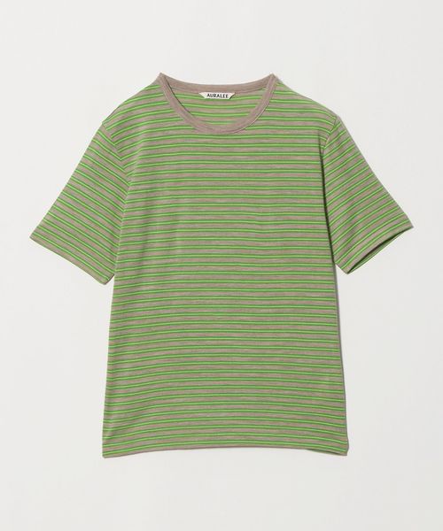 AURALEE/＜AURALEE＞ウール ストライプ ショートスリーブ Tシャツ/Tシャツ / カットソー
