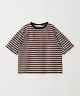 BEAUTY&YOUTH/コットンポリエステル シアーボーダー Tシャツ/Tシャツ / カットソー