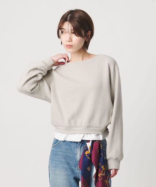 BEAUTY&YOUTH/コットン ダブルフェイス ドッキング プルオーバー/Tシャツ / カットソー