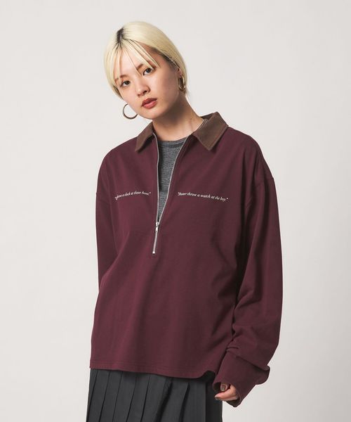 Samplee/【別注】＜Samplee＞ハーフジップ プルオーバー/Tシャツ / カットソー