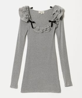 SHUSHU/TONG/＜SHUSHU/TONG＞LACE TRIM FITTED DRESS/ワンピース/ドレス