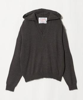 LOGAN knitting mills/【別注】＜LOGAN knitting mills＞Vネック ニット フーディ/ニット / セーター