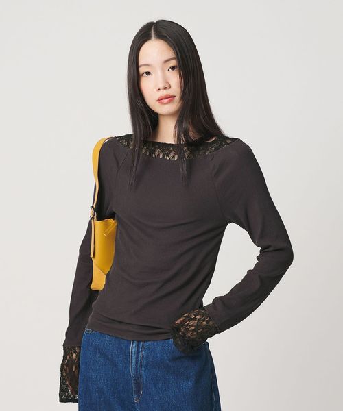 BEAUTY&YOUTH/レースドッキング ロングスリーブ カットソー/Tシャツ / カットソー