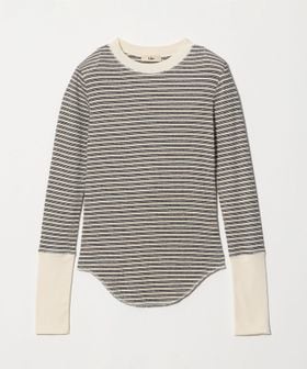 Uhr/＜Uhr＞ボーダー パワーショルダー リブカットソー/Tシャツ / カットソー