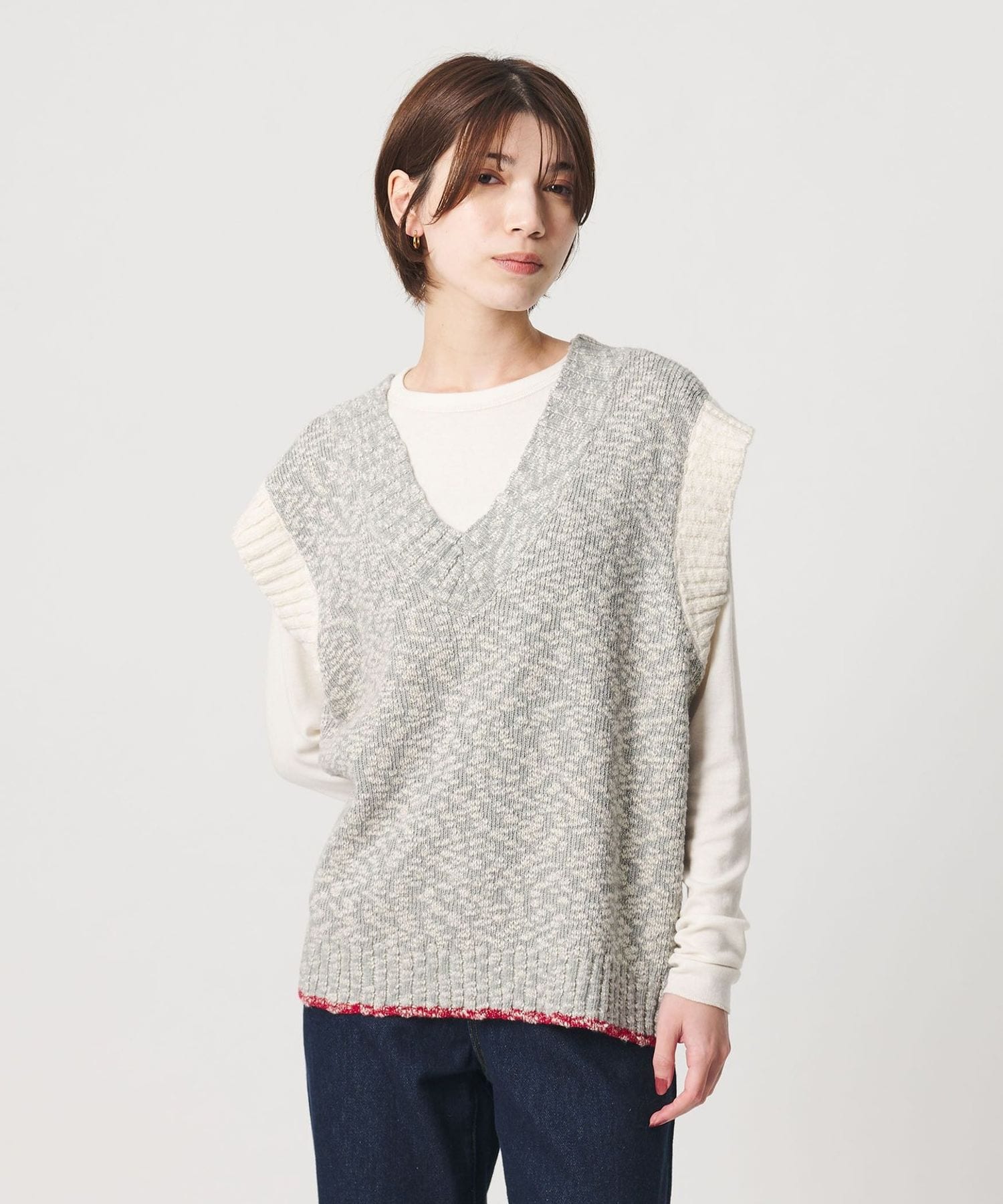 別注】＜＋81BRANCA＞Vネック ニット ベスト