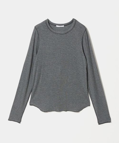 BEAUTY&YOUTH/毛セルロースブレンド クルーネック カットソー/ボーダー/Tシャツ / カットソー