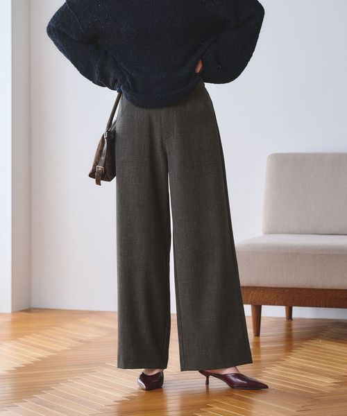 BEAUTY&YOUTH/【WEB限定 Wardrobe DAILY MINIMAL】メランジ ステッチワイドパンツ ウォッシャブル/スラックス