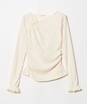 BEAUTY&YOUTH/コットン リブ ボタン ギャザー プルオーバー/Tシャツ / カットソー