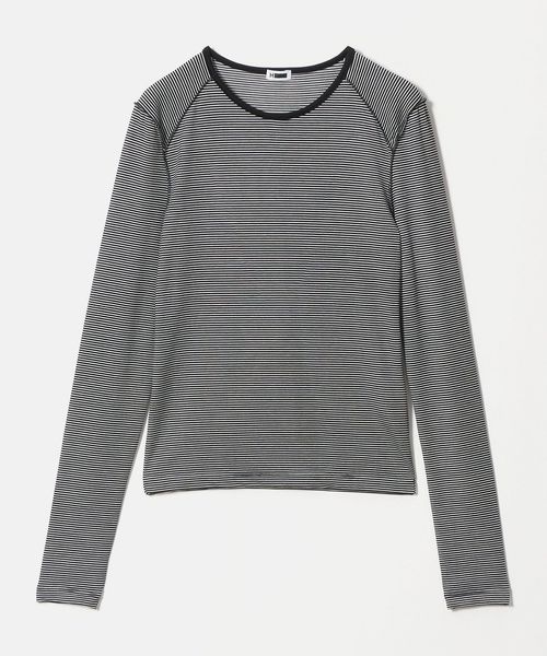 H BEAUTY&YOUTH/＜H＞セルロース ベア ボーダー アウトシーム ロングスリーブ/Tシャツ / カットソー