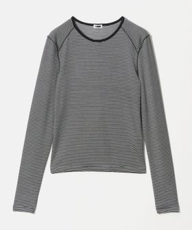 H BEAUTY&YOUTH/＜H＞セルロース ベア ボーダー アウトシーム ロングスリーブ/Tシャツ / カットソー