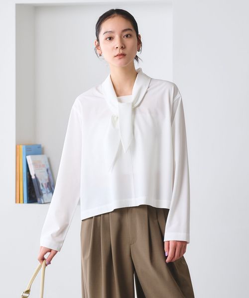 BEAUTY&YOUTH/【WEB限定 Wardrobe DAILY MINIMAL】スカーフ ボウタイブラウス ウォッシャブル/シャツ / ブラウス