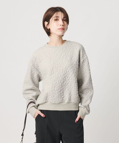 BEAUTY&YOUTH/フラワーレオパード ジャガード クルーネック プルオーバー/Tシャツ / カットソー