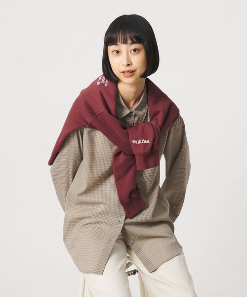 BEAUTY&YOUTH/毛ポリエステル ソリッド＆チェック レギュラーカラーシャツ ウォッシャブル/シャツ / ブラウス