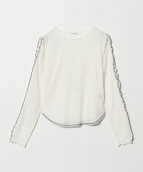 BEAUTY&YOUTH/コットンナイロン ジャガード フリル プルオーバー ウォッシャブル/Tシャツ / カットソー