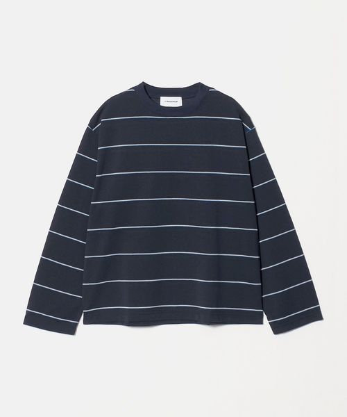 BEAUTY&YOUTH/コットンポリエステル ボーダー ロングスリーブTシャツ/Tシャツ / カットソー