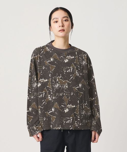 BEAUTY&YOUTH/コットンポリエステル カモフラージュ ロングスリーブTシャツ/Tシャツ / カットソー