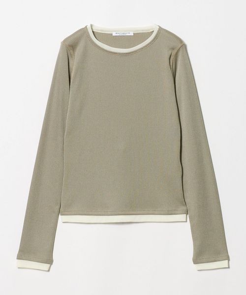 BEAUTY&YOUTH/ポリエステルコットン テレコ チュール ドッキングプルオーバー/Tシャツ / カットソー