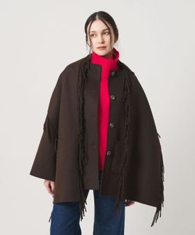 Yerse/＜YERSE＞フリンジ 2WAY ノーカラーコート/ノーカラーコート