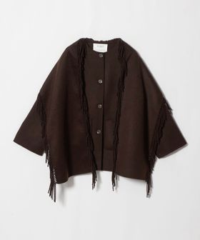 BEAUTY&YOUTH/＜YERSE＞フリンジ 2WAY ノーカラーコート/ノーカラーコート