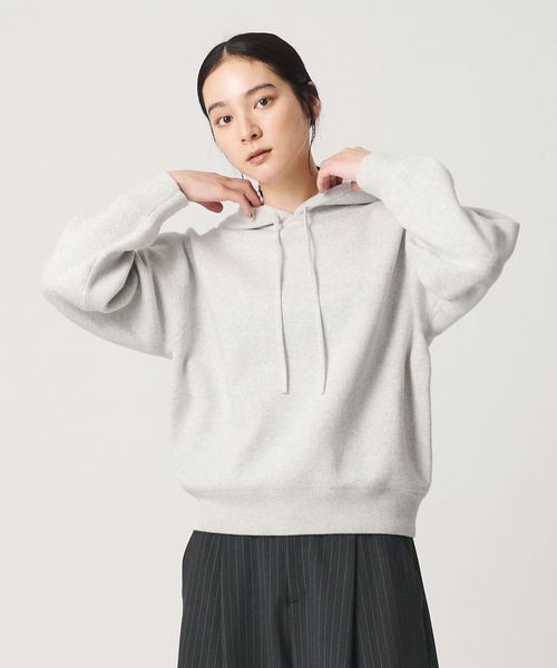 BEAUTY&YOUTH/コットンウールブレンド ソリッド＆ボーダーニットフーディ ウォッシャブル/ニット / セーター
