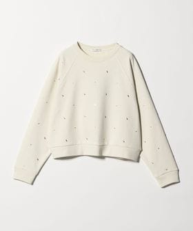 BEAUTY&YOUTH/コットン裏毛 ラインストーン スウェットプルオーバー/スウェット / パーカー