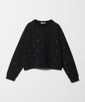 BEAUTY&YOUTH/コットン裏毛 ラインストーン スウェットプルオーバー/スウェット / パーカー