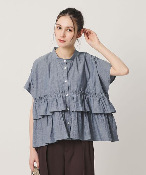 dahl'ia/＜dahl’ia＞フリル ショートスリーブ ブラウス /シャツ / ブラウス