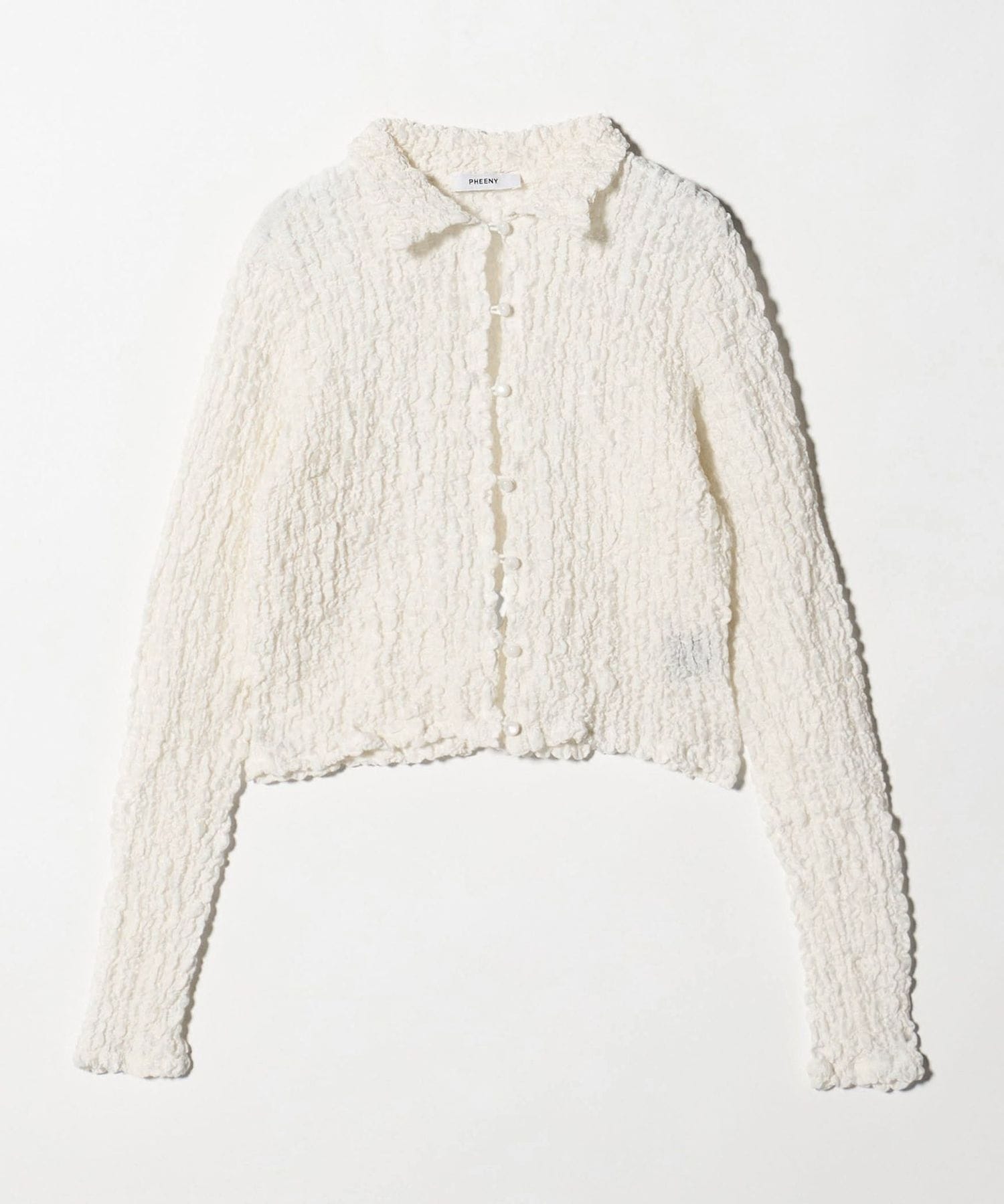 ＜PHEENY＞SHRINK LACE CROPPED SHIRT/シャツ Shrink Lace Cropped Shirt[BLACK] | 1LDK (ワンエルディーケー) 公式